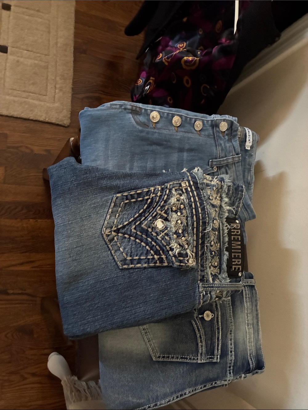 Premier Light Blue Embellished Boot Cut Jeans